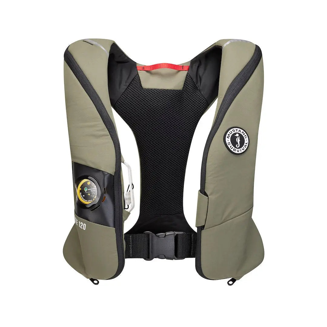 Mustang Survival Elite 120 PFD Everglade Green - Personal Flotation Device with Comfortable Fit