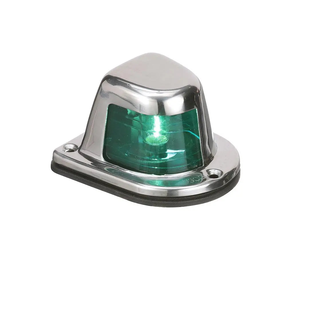 Attwood Mari 66319G7 Side Light, Horizontal Green, Stainless Steel