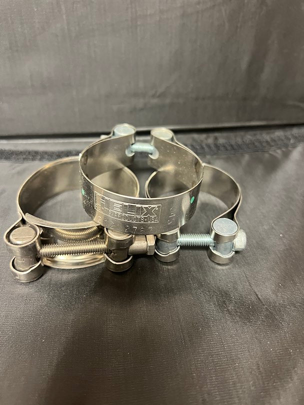 HELIX RACING Stainless Steel Muffler Clamps 2.1 - Durable Exhaust Mounting Solution