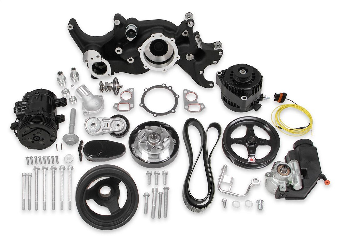 Holley COMP Mid-Mount Accessory System LS-Black (Part #20185BK)