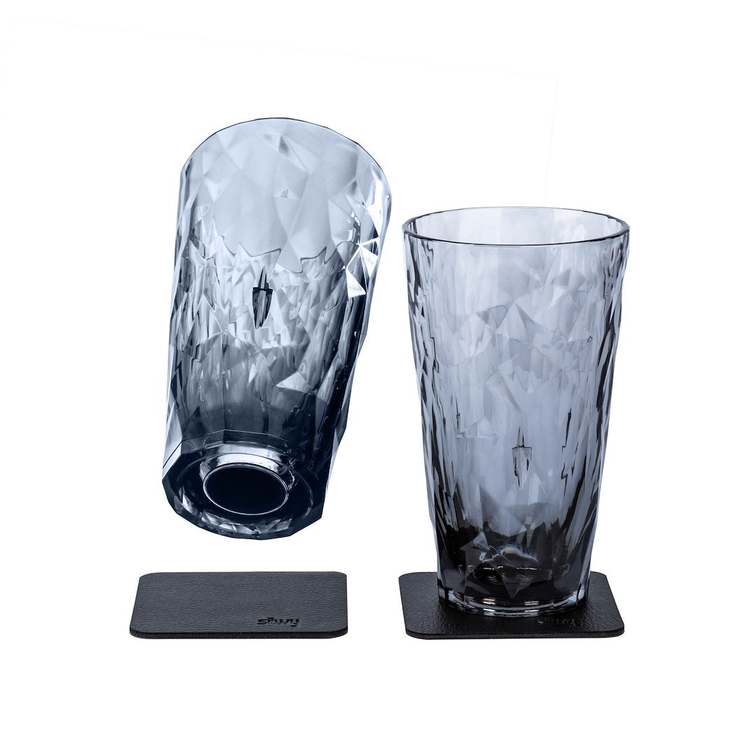 SILWY MAGNET KOLDG2 Magnetic Glasses for Long Drinks, Grey