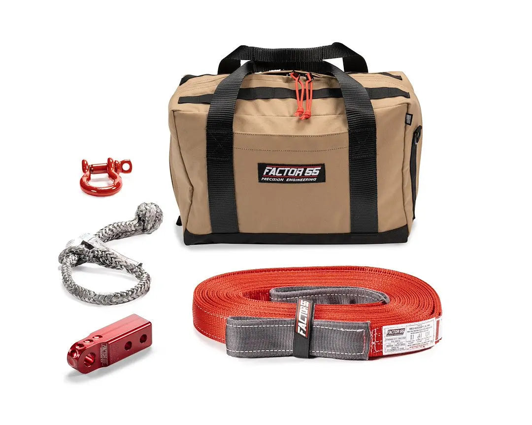Factor 55 OWHE Vehicle Recovery Kit with Red Hitch, Medium - Part #0048501MED