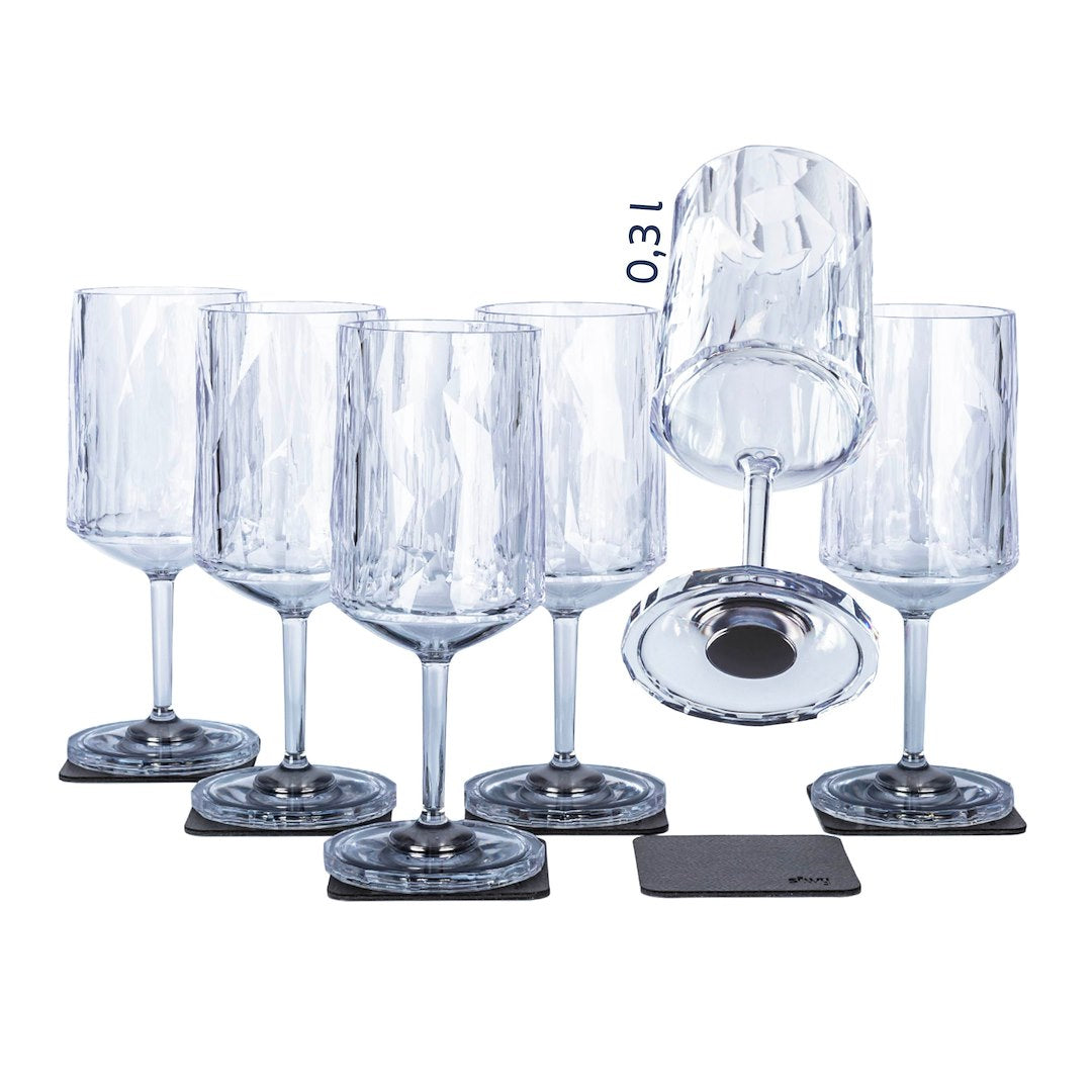 SILWY MAGNET KOWIGC3006 Magnetic Plastic Wine Glasses, 0.3 L