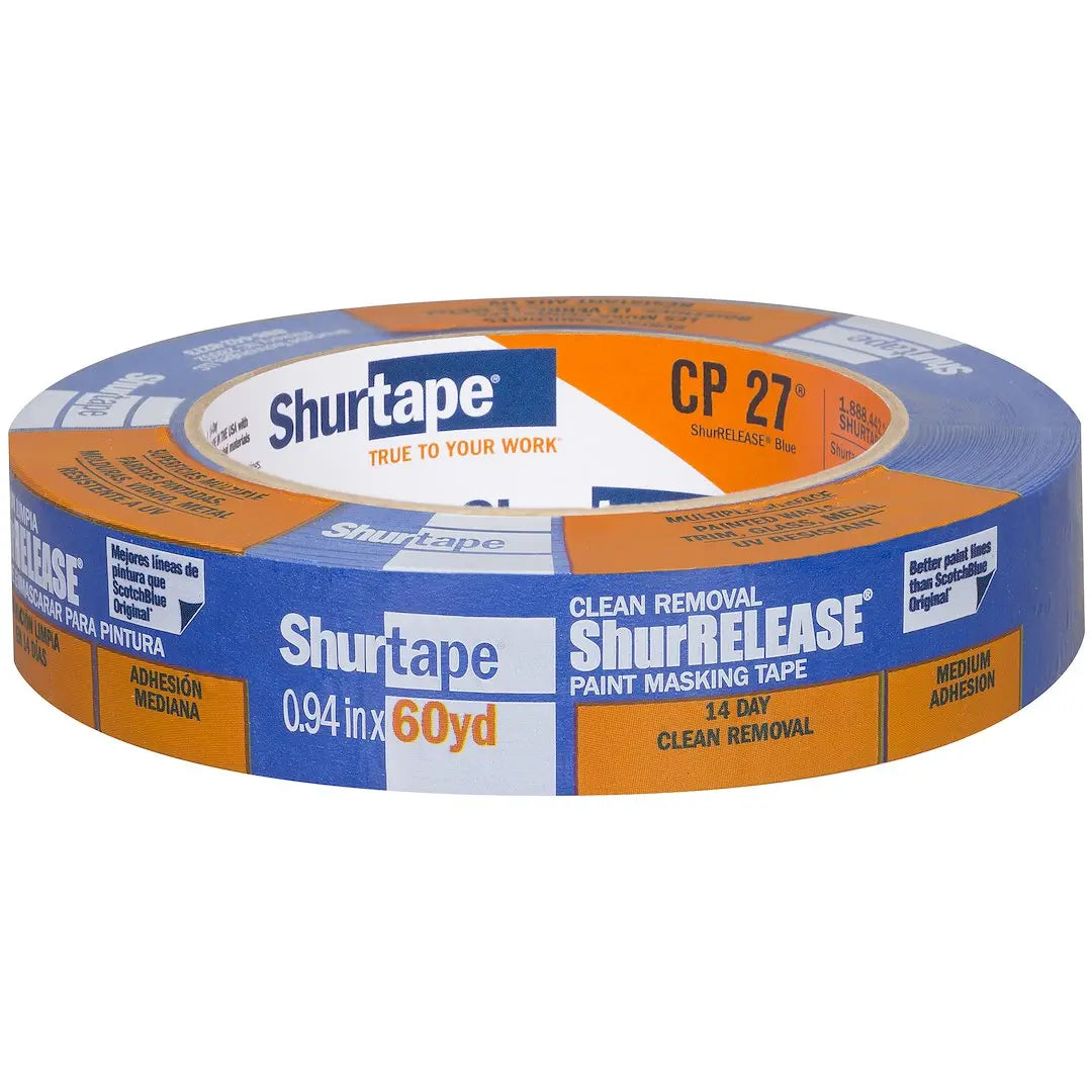 Shurtape CP 027 Blue Tape, 24mm x 55m, 36 Rolls – Professional Grade Adhesive Tape