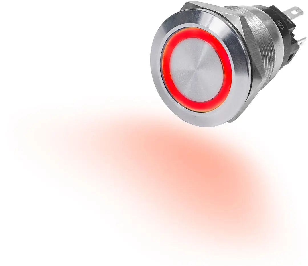 Blue Sea Systems 4162BSS Stainless Steel Off-On Switch Button, 10A, Red