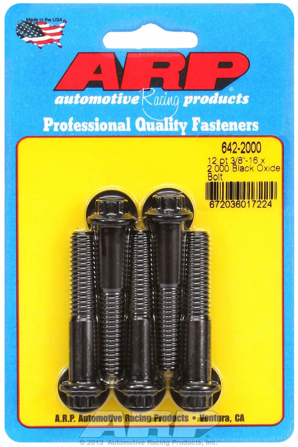 ARP 3/8-16 x 2-inch 12-Point Black Bolt (Part Number 6422000)
