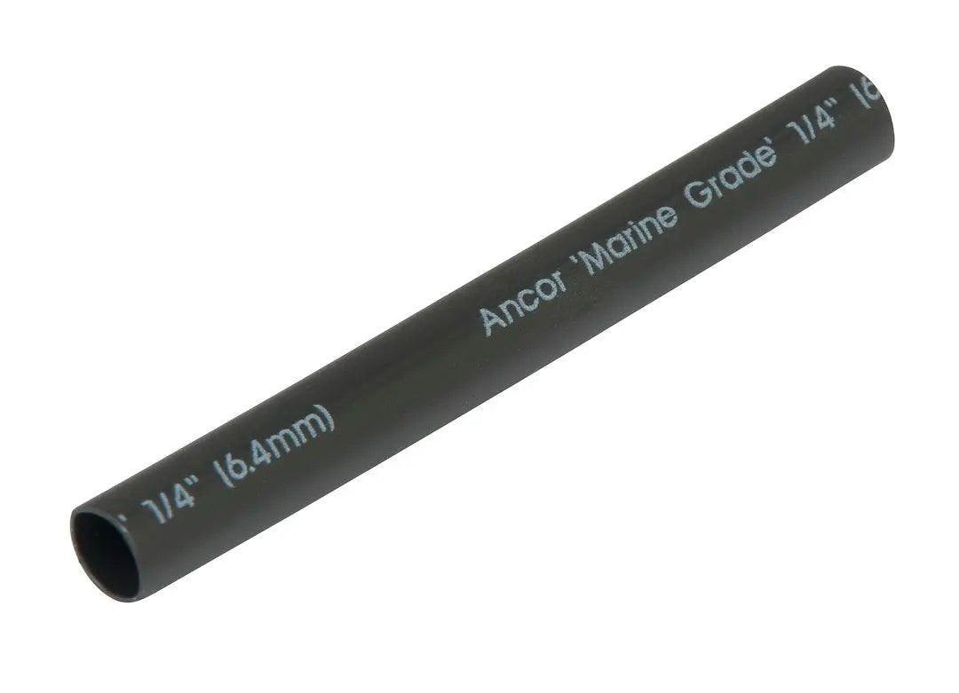 ANCOR 1/4" x 3' Black Heat Shrink Tubing - Durable Electrical Insulation