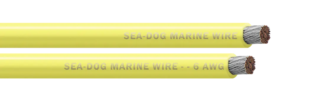 Sea Dog 6 AWG Yellow 100 ft Battery Cable with Heavy Duty Terminals