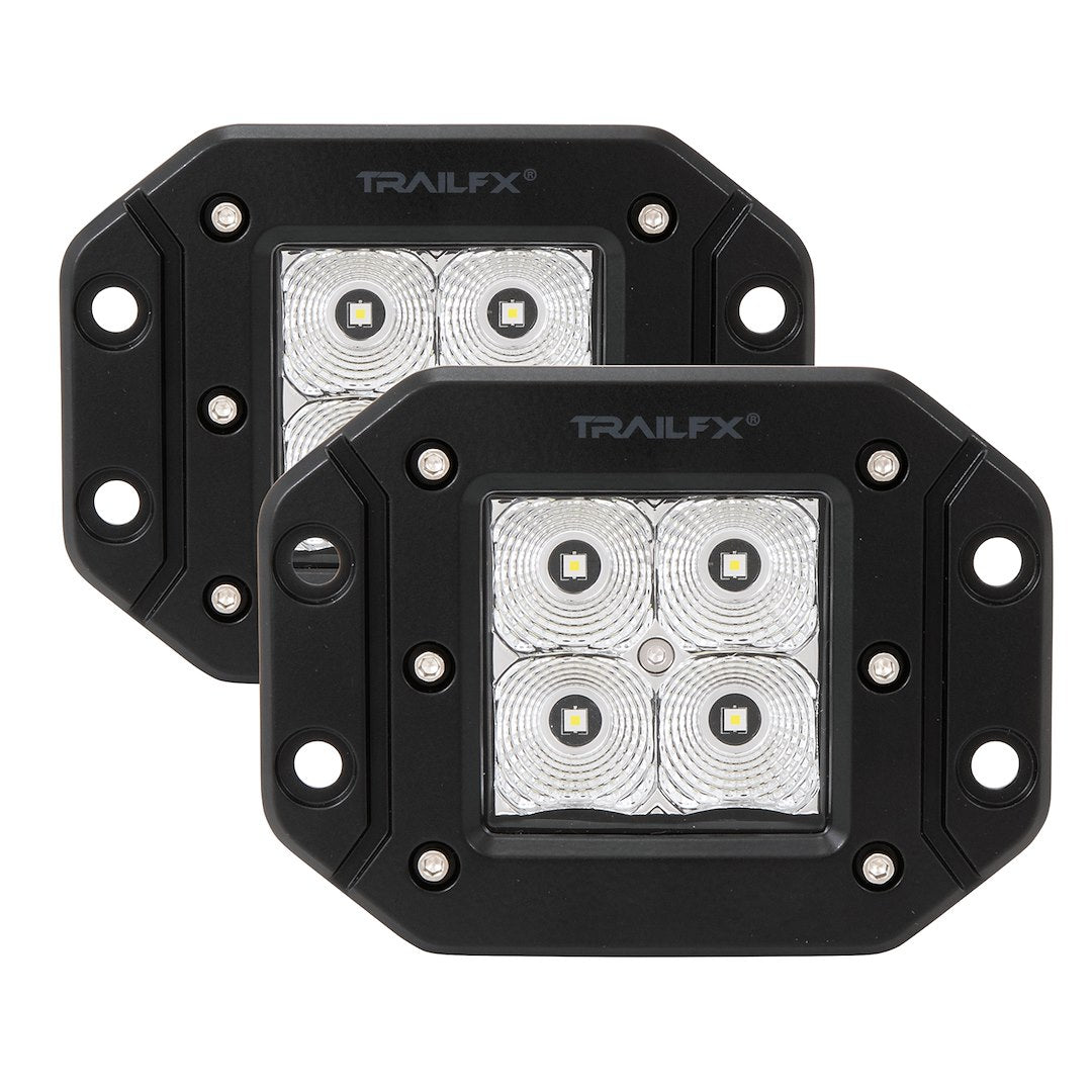 TrailFX 2X2 Pod 4x5W Flat LED Flood Light - Flush Mount for Off-Road & Utility Vehicles