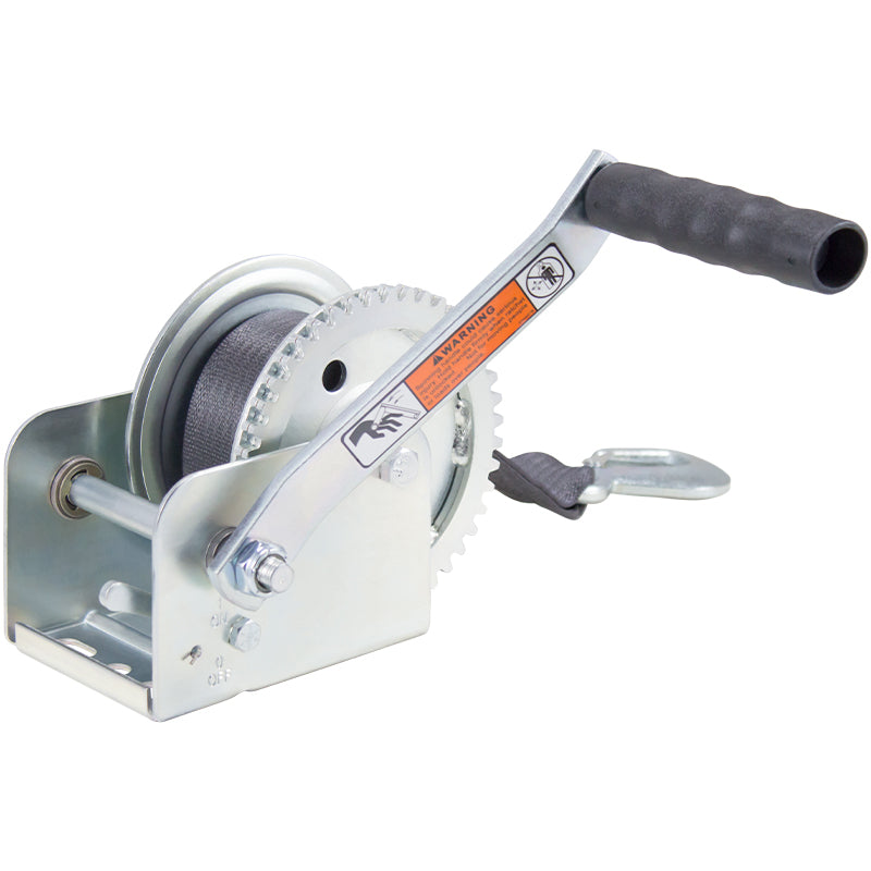 Dutton 15191 1100 lb Plated Winch with 15 ft Strap for Heavy-Duty Lifting and Towing