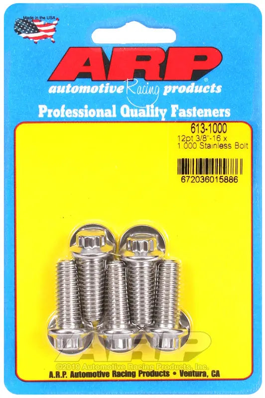 ARP 6131000 3/8-16 x 1-inch Grade 8 Bolts (Pack of 5)