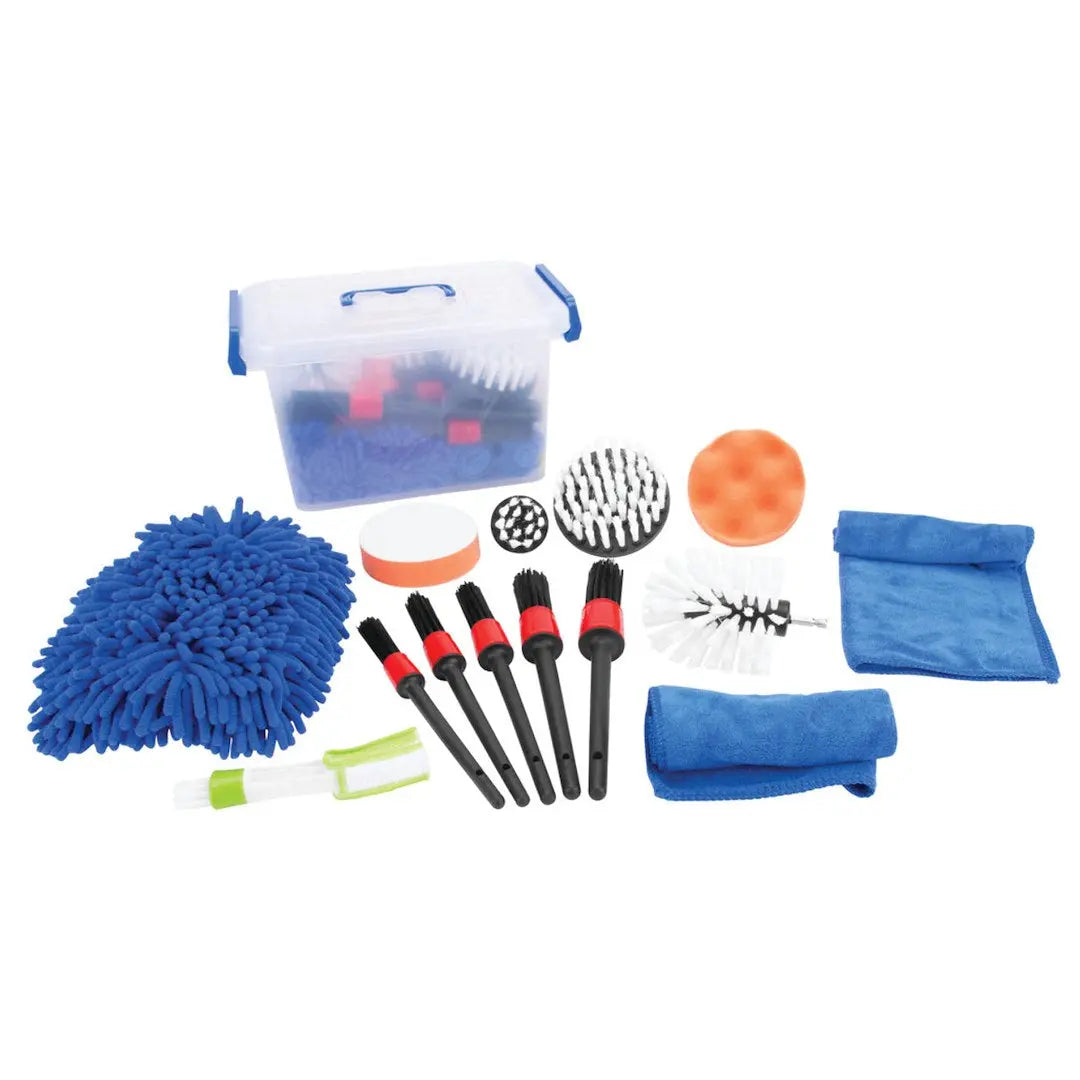 Perform Tool W4992 16-Piece Power Brush Detailing Kit for Automotive and Surface Cleaning