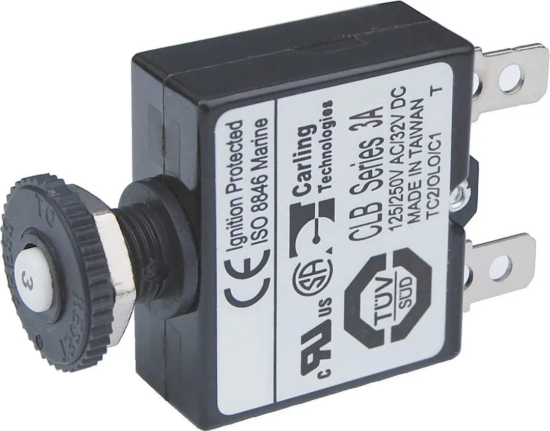Blue Sea Systems 7050BSS Push Button Circuit Breaker for Marine and RV Applications