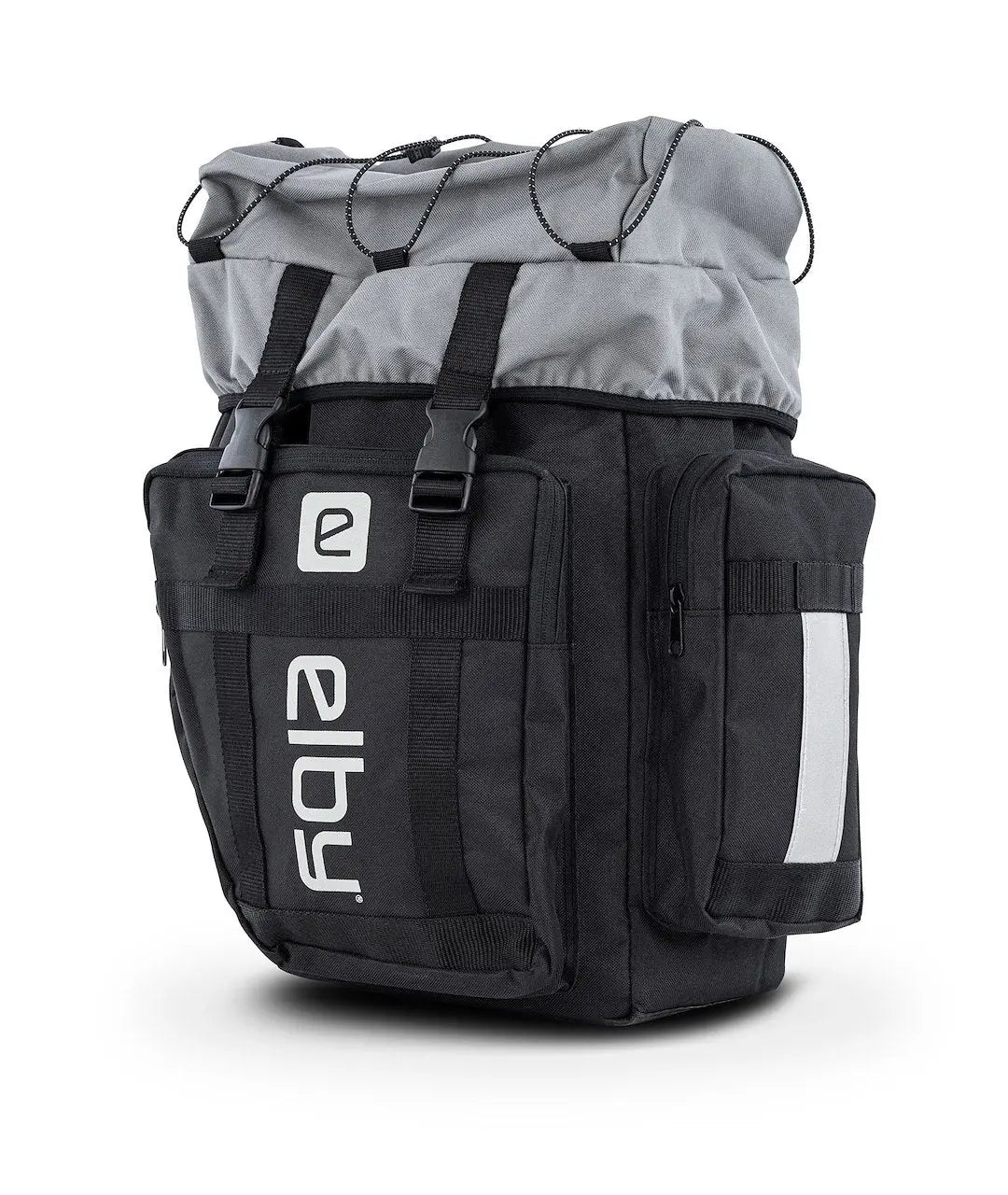 Elby Bikes E08151 Black and White Logo Pannier Bag for Bicycle