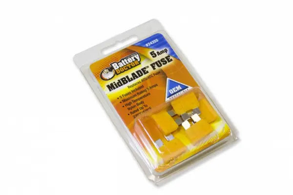 WIRTHCO Mid Blade Fuse 5 Amp - Reliable Automotive Circuit Protection