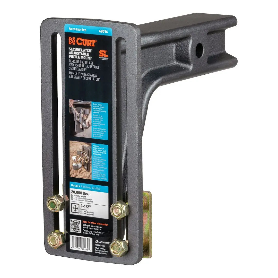CURT Manufacturing SecureLATCH Adjustable Pintle Mount (Part #48016)
