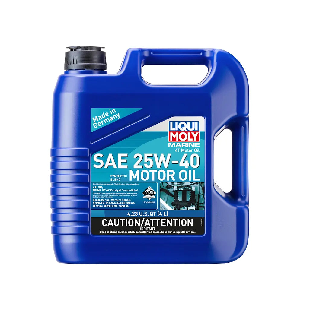 LIQUI MOLY Marine 4T SAE 25W-40 Oil, 4 Liters – Engine Oil for Marine Engines