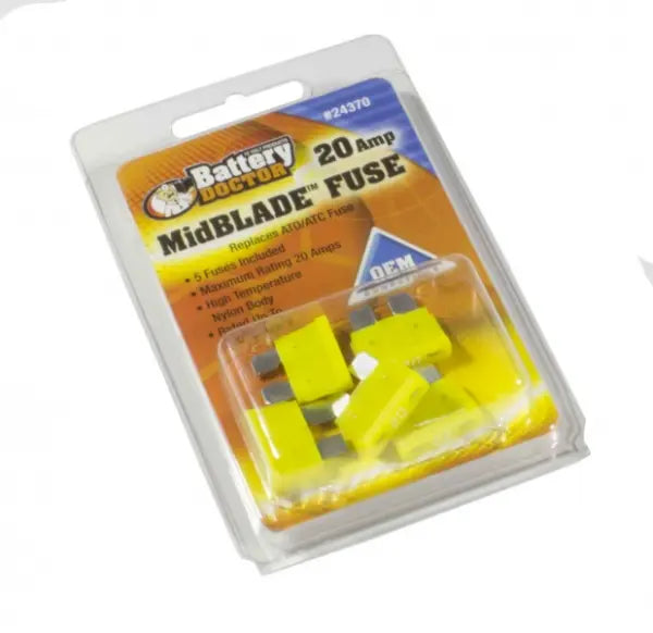 WIRTHCO 24370 Mid Blade Fuse - 20 Amp for Reliable Circuit Protection