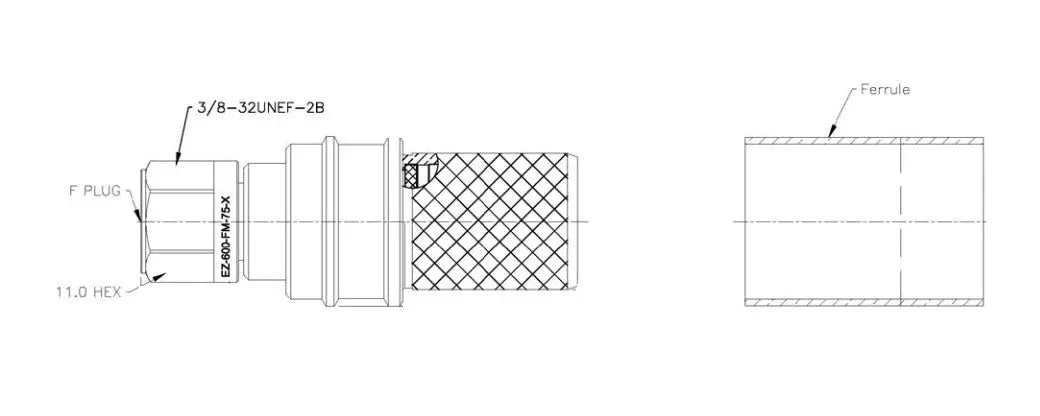 KVH Industry S230608 LMR600 Coaxial Connector for RF Applications