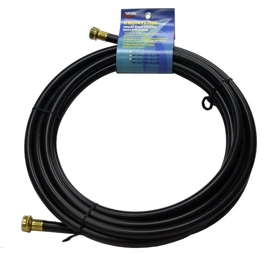 Valterra LLC W010012 1/2-Inch x 25-Foot Black Water Hose