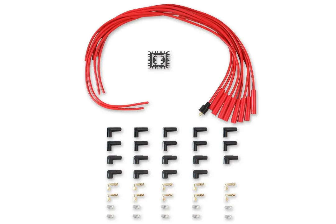 ACCEL 4040R 8mm Steel Straight Spark Plug Wire with Red Insulation