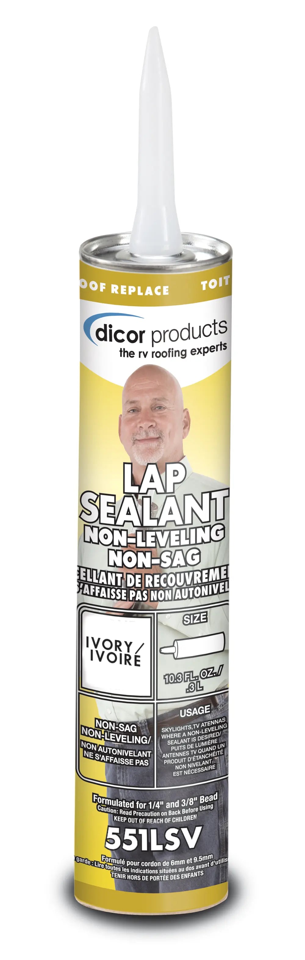 DICOR CORP 551LSV1 10.3 oz Tubular Lap Sealant