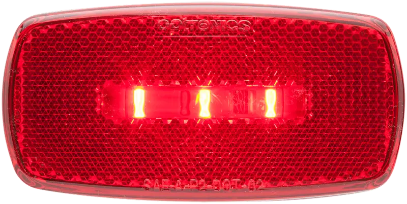 Optronics MCL32RBBP Red LED Mark Light with Oval Black Base