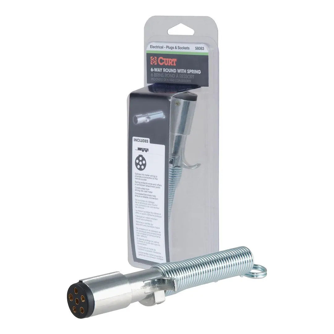 CURT Manufacturing 58083 6-Way Round Trailer Connector