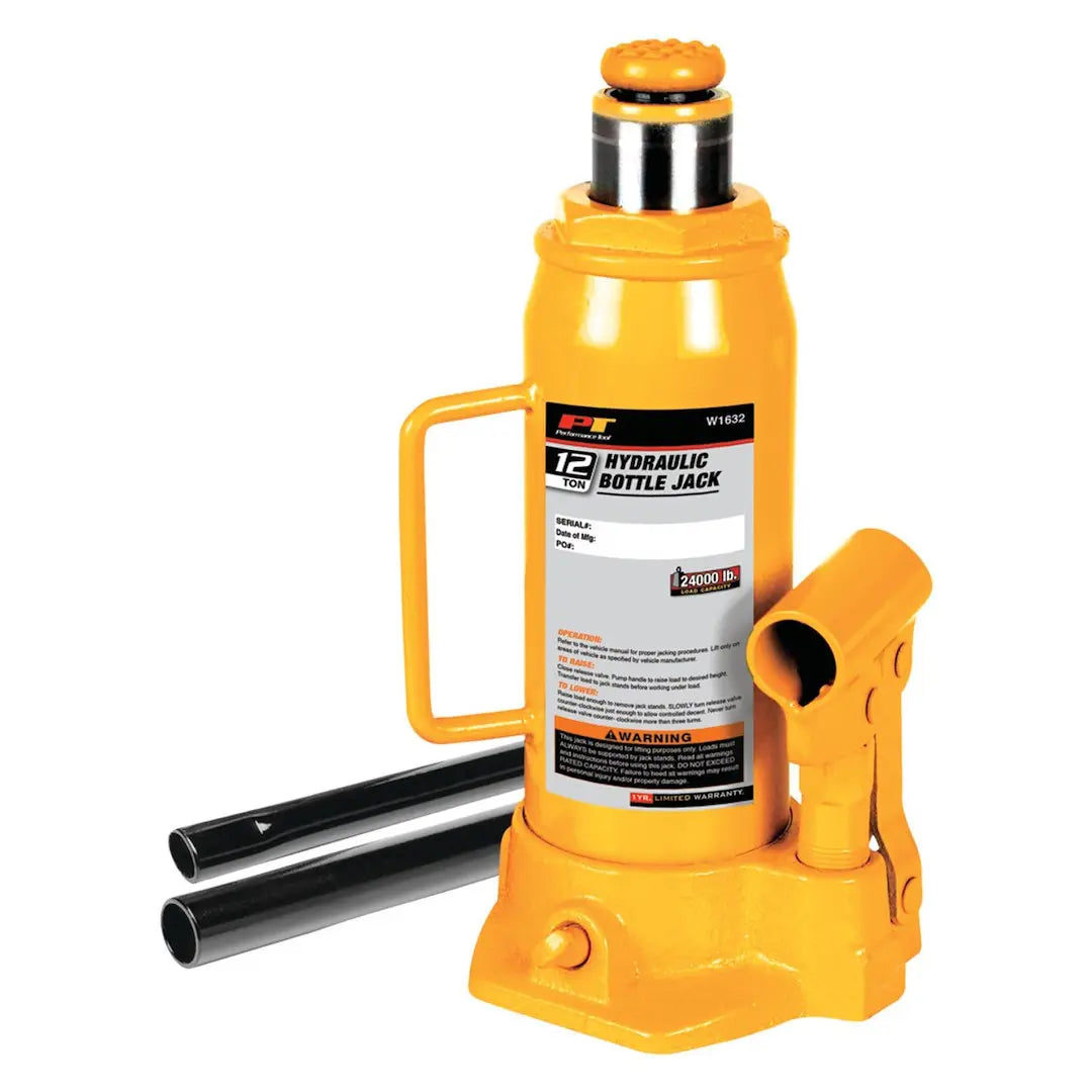 Perform Tool 12 Ton Hydraulic Bottle Jack W1632 for Heavy-Duty Lifting