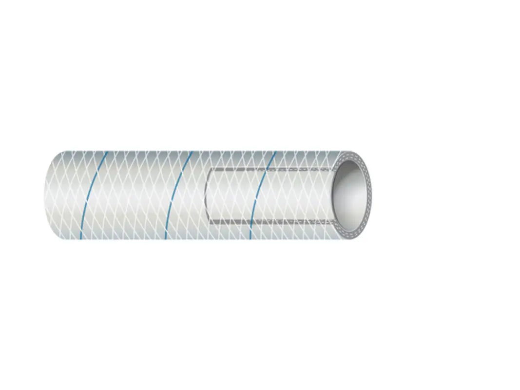 SIERRAMARINE 1/2 inch White Reinforced PVC with Blue Tracer - Durable Marine Pipe