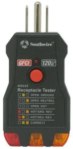 Southwire GFCI Outlet Tester Model 40022S for Safe Electrical Testing