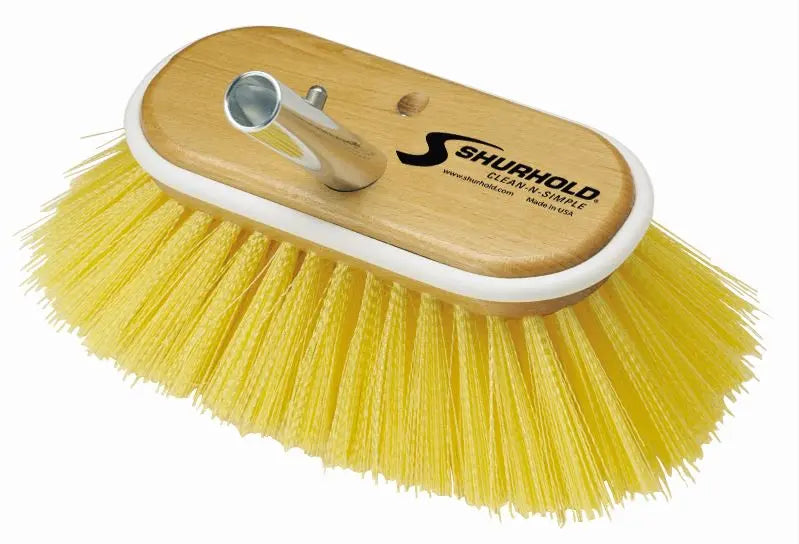 SHURHOLD IND 955 6' Medium Yellow Poly Deck Brush for Industrial Cleaning