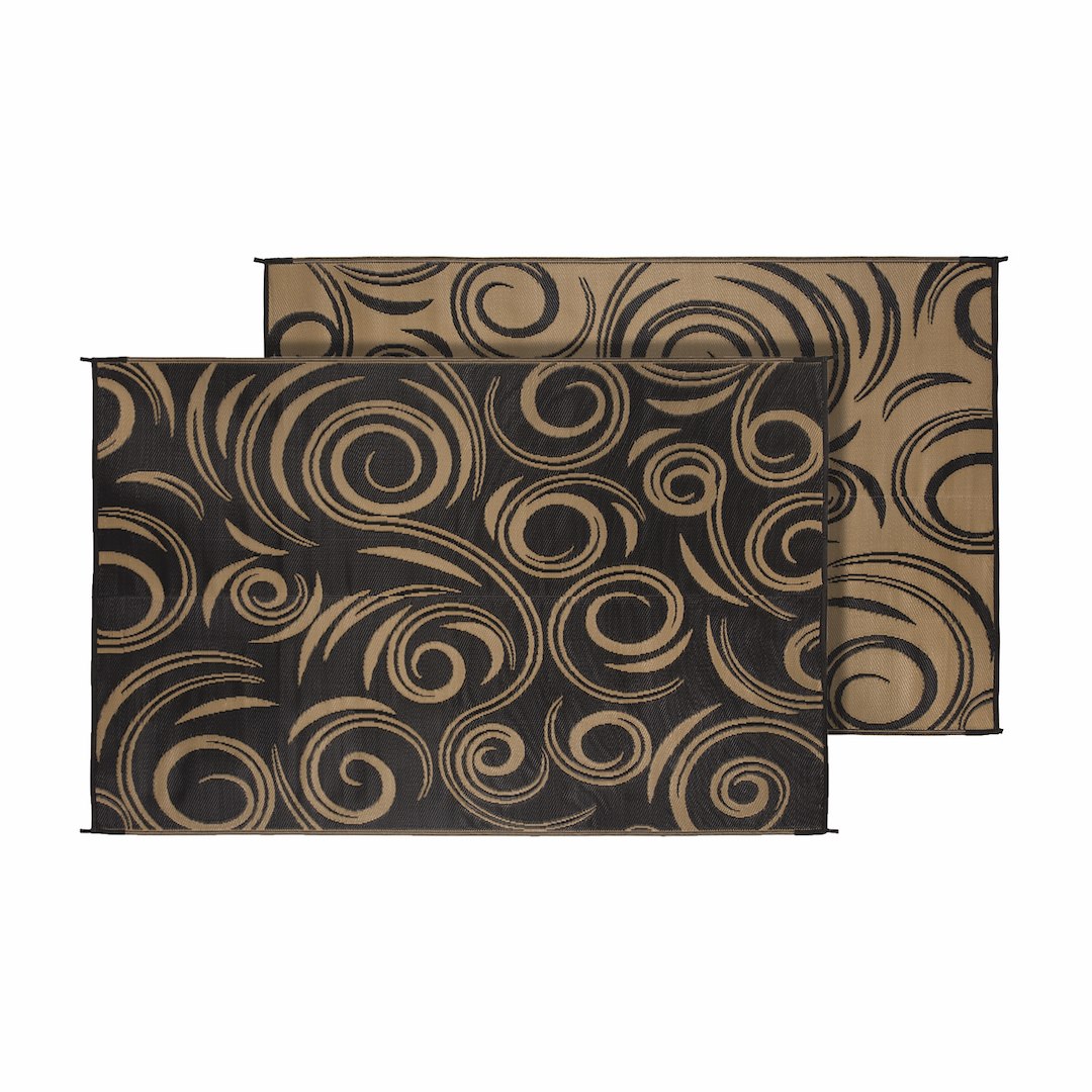 Faulkner 69098 Black and Beige 8x20 Mat Swirl for Durable Floor Protection