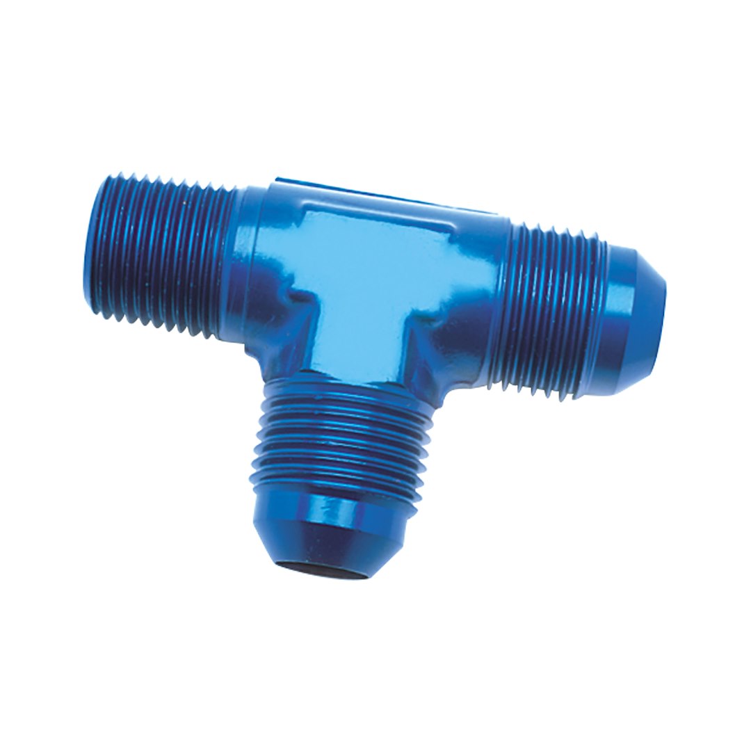 SpeedFX 560626 -6AN to 1/4 NPTF Blue Fuel Line Pipe Run Tee