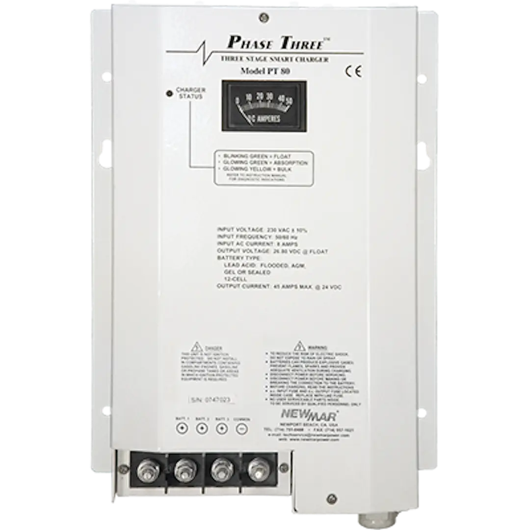 Newmar PT80 12V 80A Phase 3 Battery Charger for RVs and Marine Applications