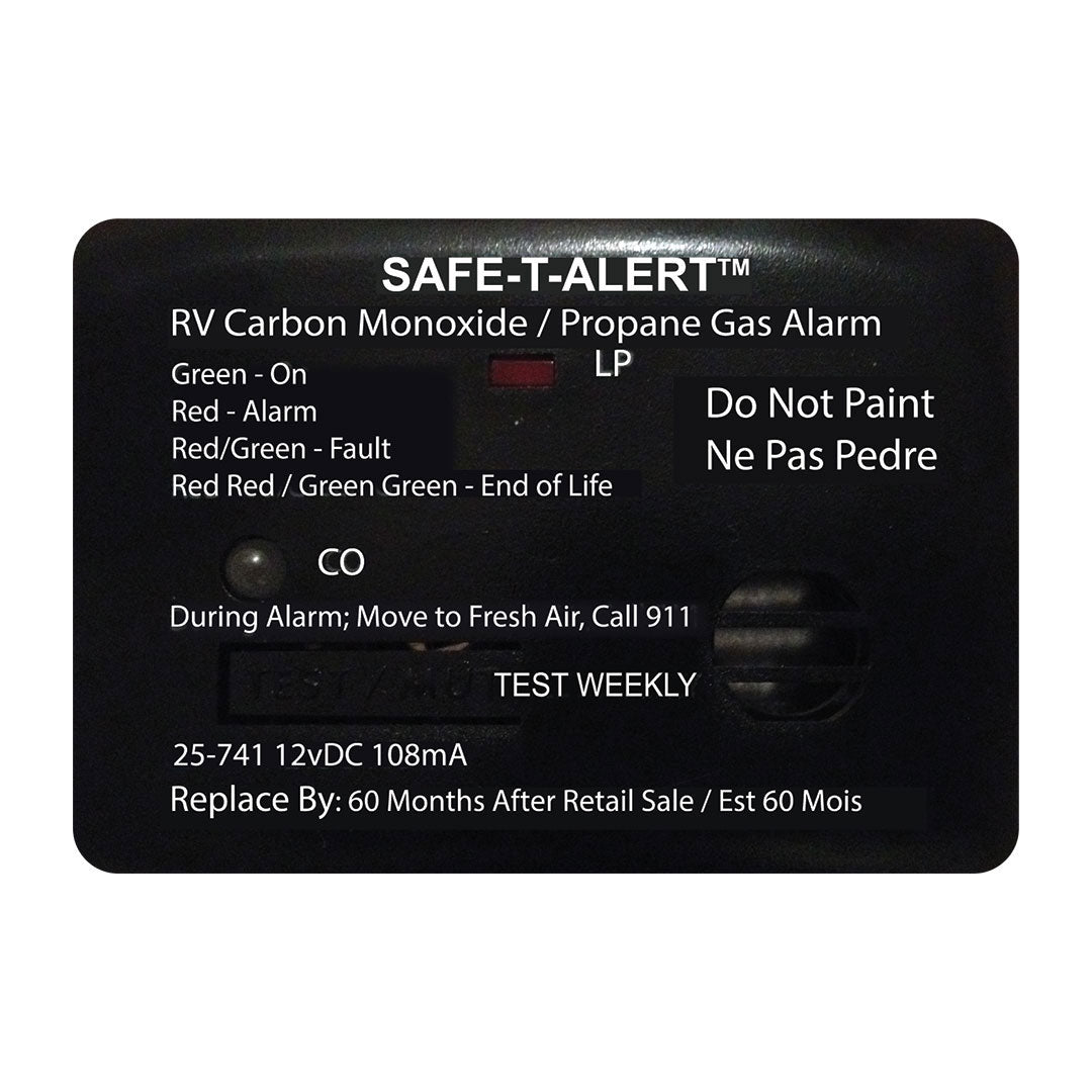MTI Industry Mini LP/CO Alarm Surf Black (Part #25741BL) for Enhanced Carbon Monoxide Detection
