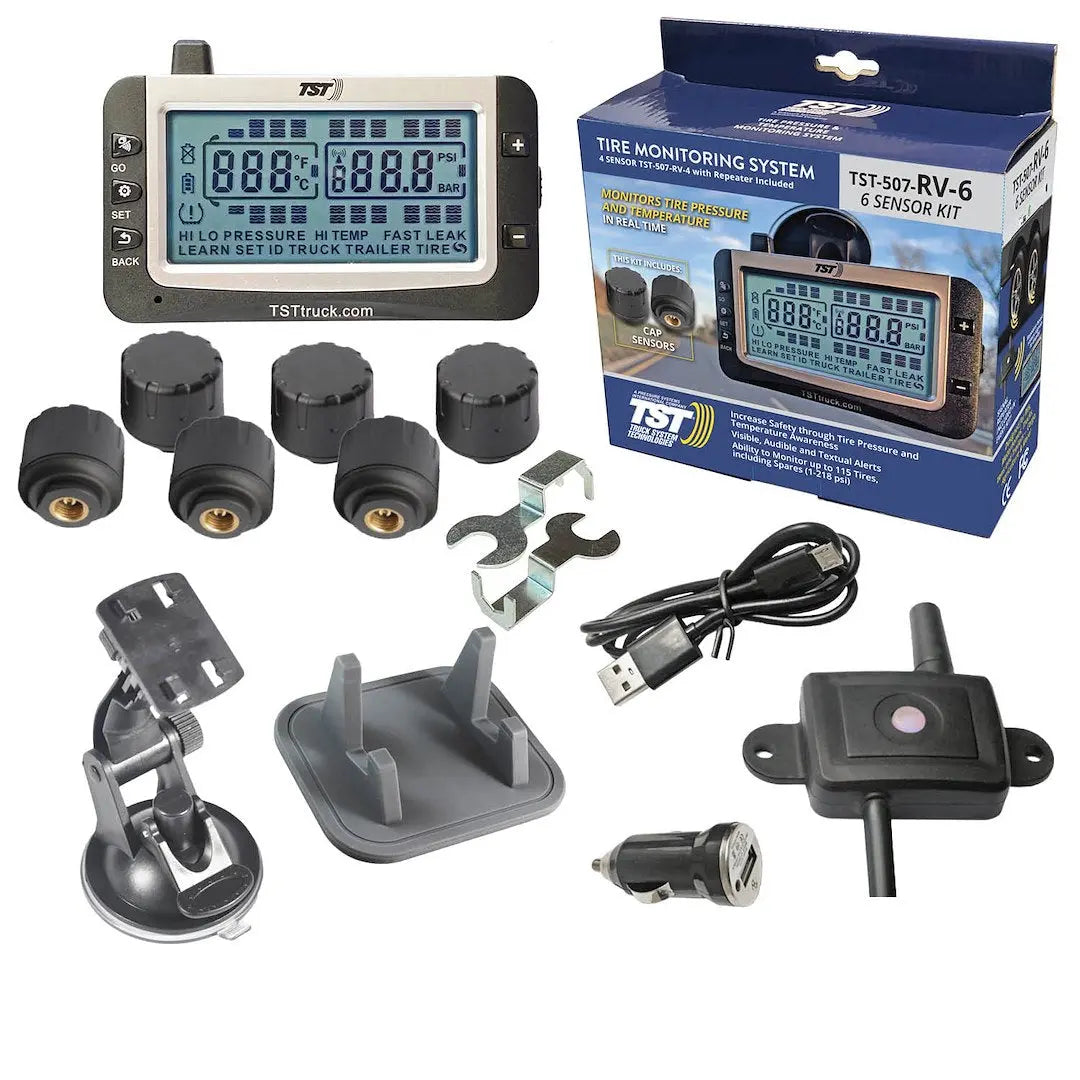 TRUCK SYSTMS TST507RV6 Tire Pressure Monitoring System with 6 Sensors and Replacement Batteries