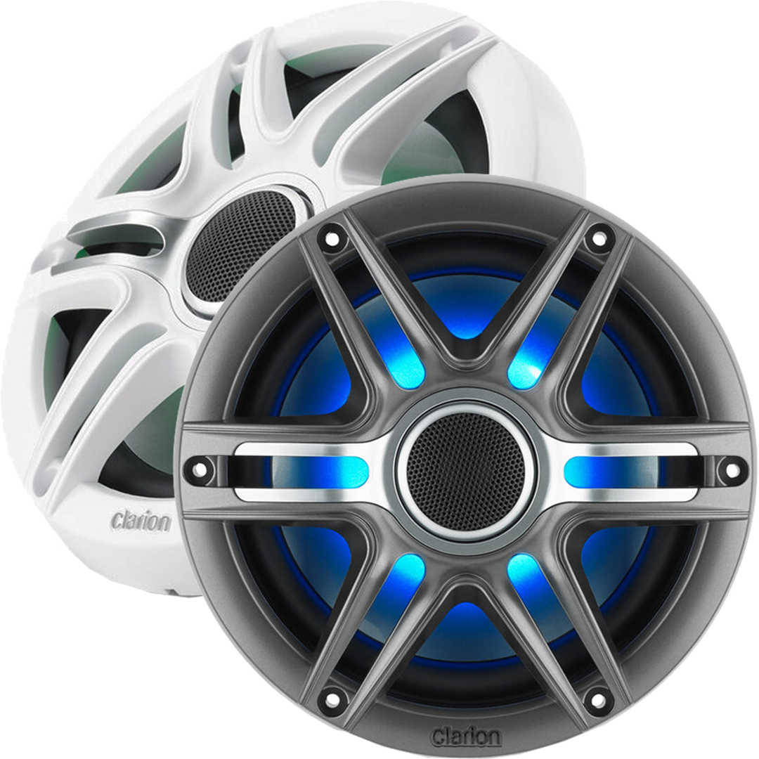 Clarion 7.7-Inch Coaxial Marine Speakers - Model 0100304900
