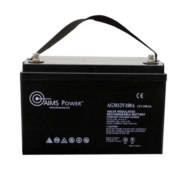 AIMS POWER 12V 100A AGM Battery - Reliable Deep Cycle Power Supply