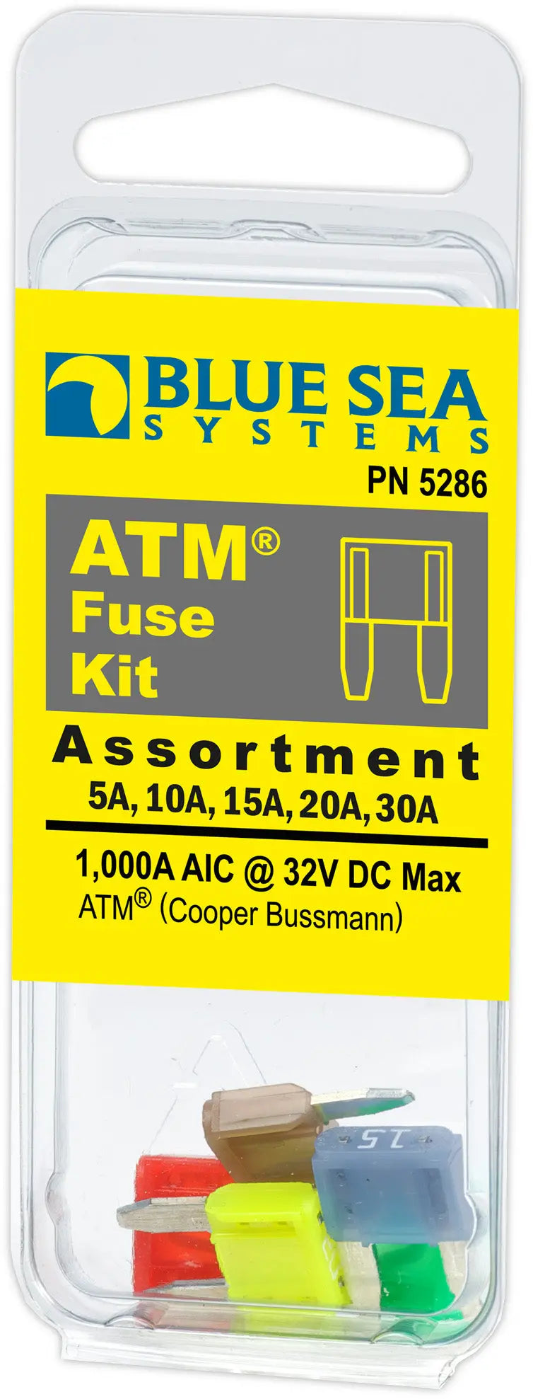 Blue Sea Systems 5286BSS Fuse Kit, 5 Pieces for Reliable Circuit Protection