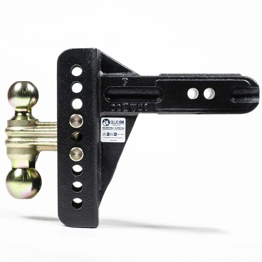 Blue Ox BXH20261 Adjustable Ball Mount with 6-inch Drop and Rise - 20K Capacity