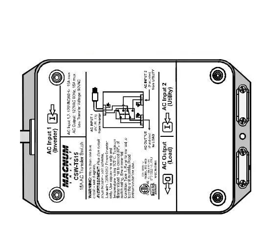 DMX POWER 15 Amp Transfer Switch CSWTS15
