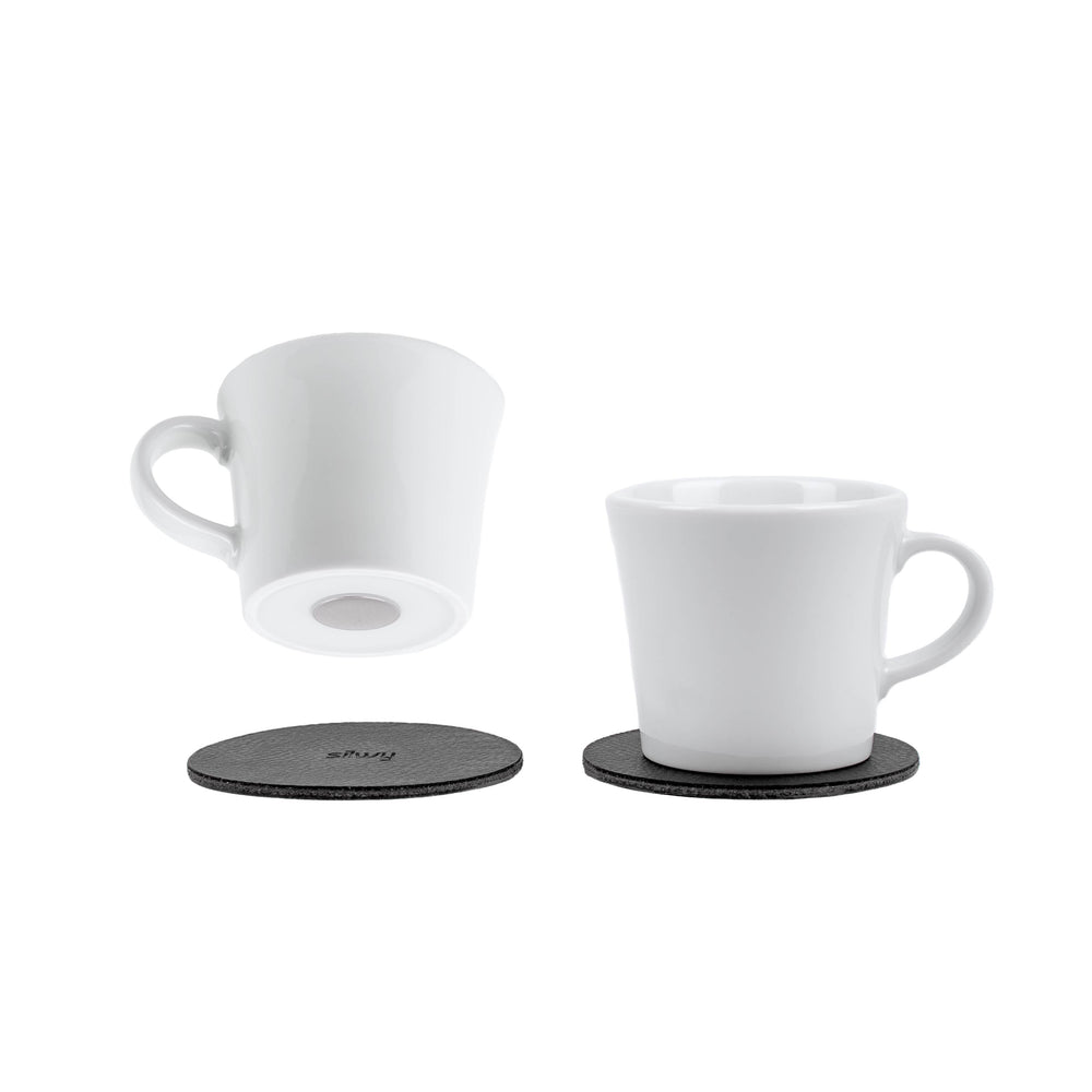 SILWY MAGNET Porcelain Magnetic Espresso Cups - Elegant Coffee Cups for Daily Use