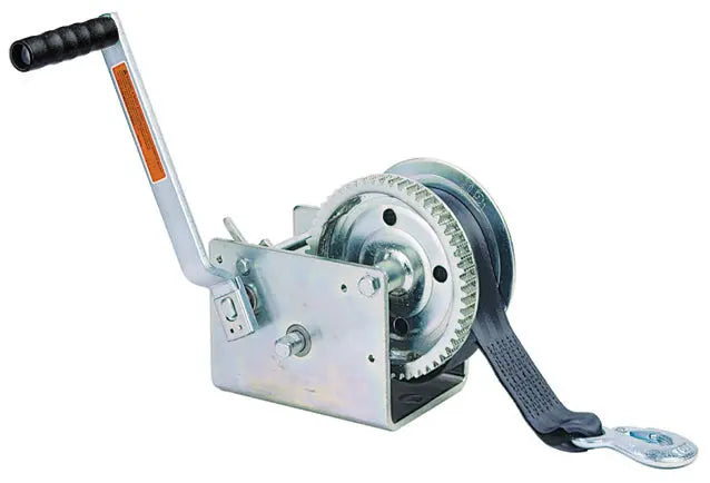 DUTTON 2500 lb Plated Winch with 25 ft Strap - Heavy Duty Lifting and Pulling Tool