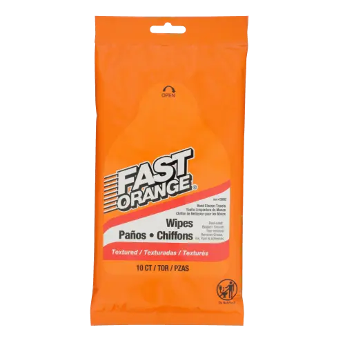 PERMTX-LOCKT PX Fast Orange Wipes 10 Count – Heavy-Duty Hand Cleaning Wipes for Tough Dirt and Grease