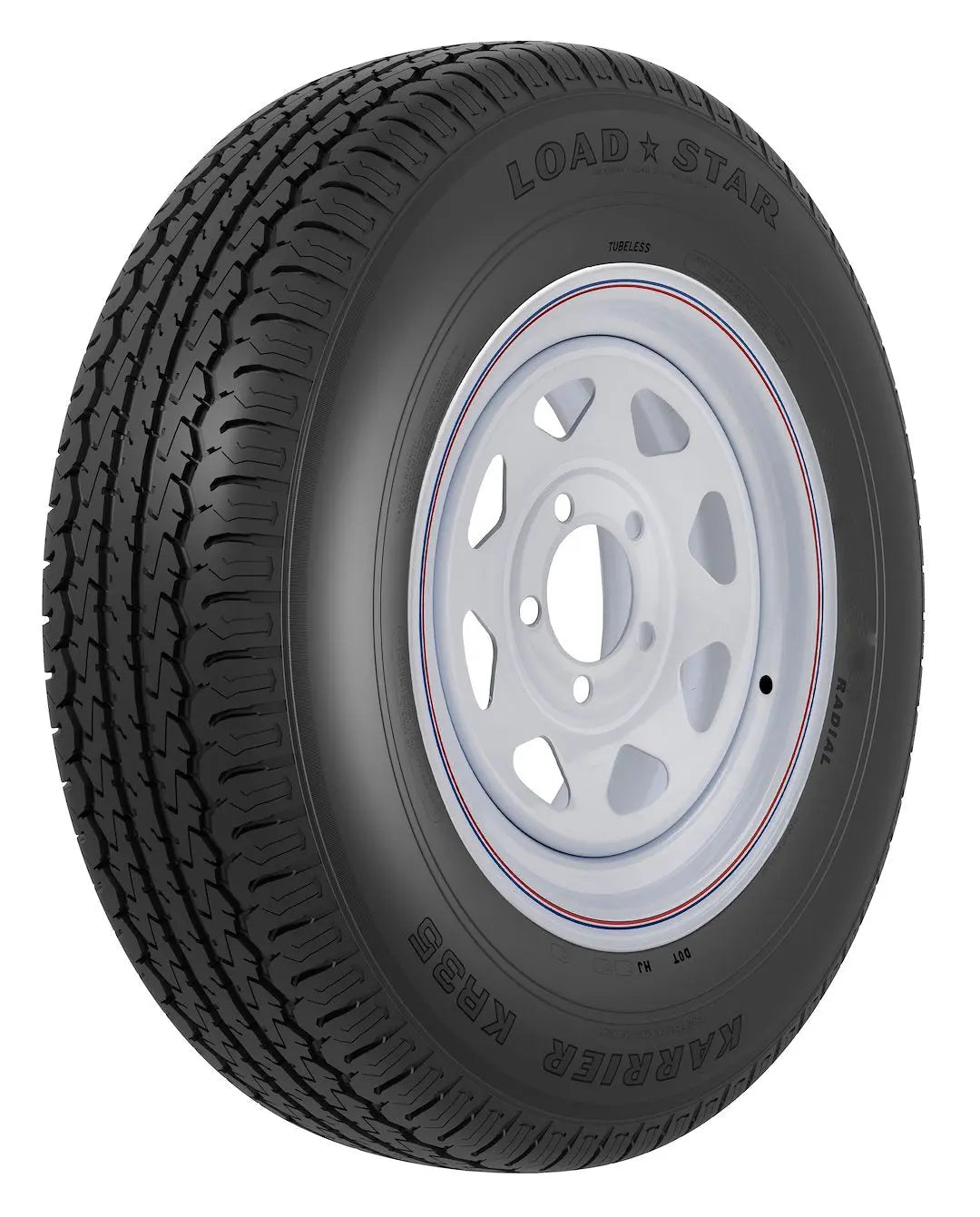 Americana ST175/80R13 C/5H SPK White Wall Tire with Steel Rim