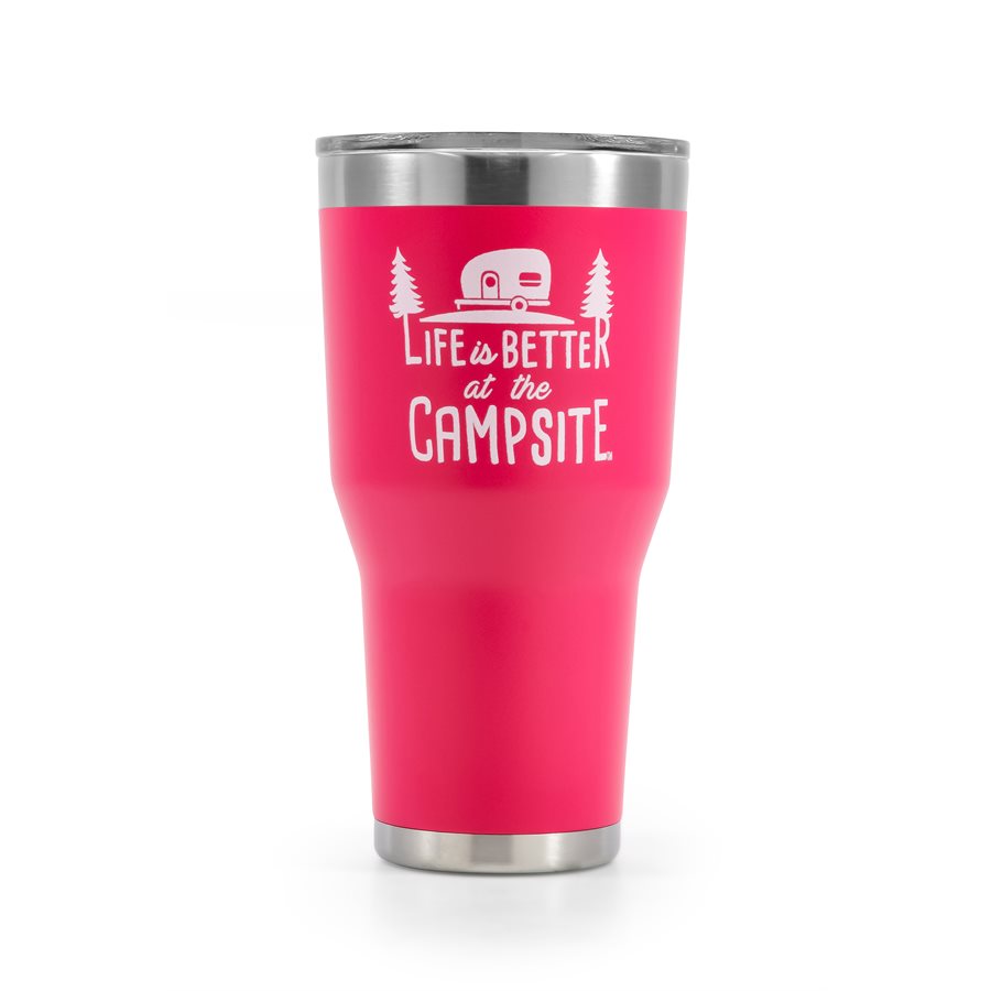 Camco Pink Tumbler 30 oz – Durable Insulated Drinkware for On-the-Go Use