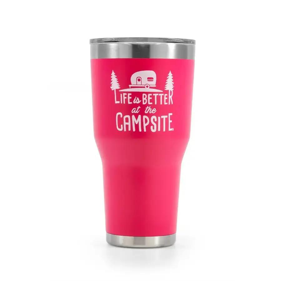 Camco Pink Tumbler 30 oz – Durable Insulated Drinkware for On-the-Go Use by CAMCO