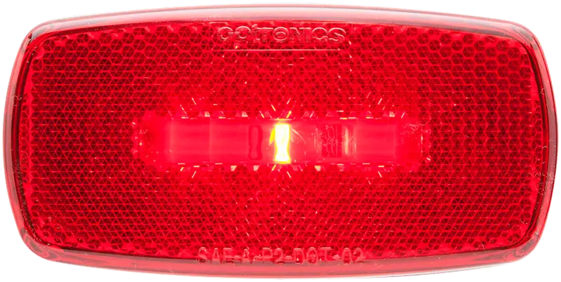 OPTRONICS MCL0032RBB Oval Red LED Mark Light with Black Base