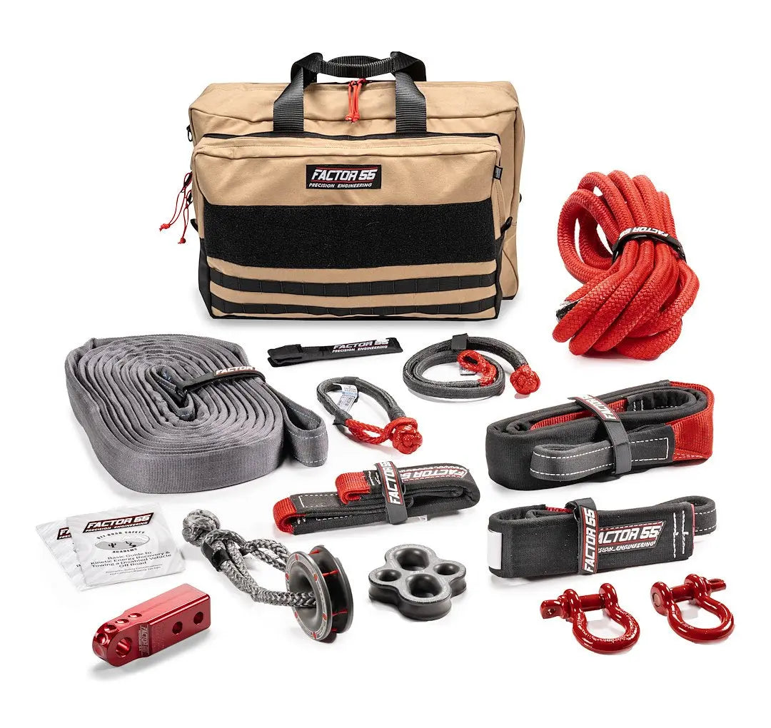Factor 55 Borah Vehicle Recovery Kit with Red Hitch - Heavy-Duty Off-Road Recovery Accessory